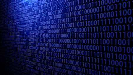 Random Binary Code Background in Blue Color Theme with Gradient Light ver.3の写真素材