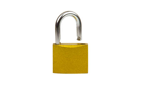 isolated golden Unlocked on white background with cipping path.