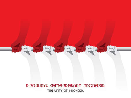 Dirgahayu Kemerdekaan Indonesia means Celebrate to Indonesian independence dayのイラスト素材