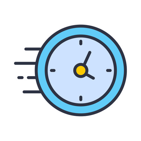 Clock icon colored line. stopwatch icon as a symbol of work efficiency