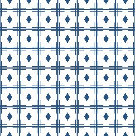 Blue and white seamless patternのイラスト素材
