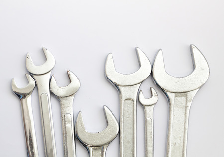 Wrench tool equipment on white background.の写真素材