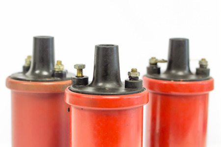 igniter coil on white backgroundの写真素材