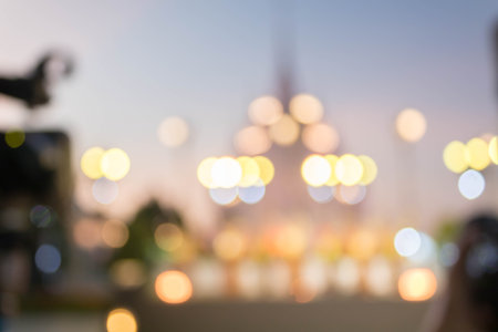 Beautiful bokeh Lights blurred background.の写真素材