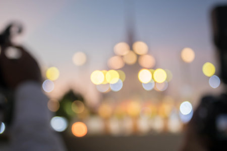 Beautiful bokeh Lights blurred background.の写真素材