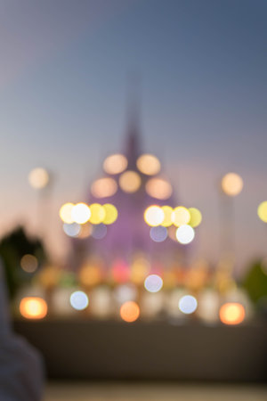 Beautiful bokeh Lights blurred background.の写真素材