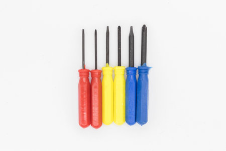 Screwdriver set isolated on a white backgroundの写真素材