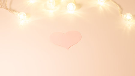 Heart shaped paper cutting design card with empty space.の写真素材