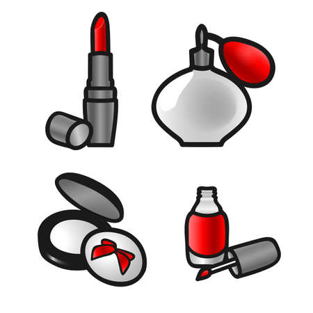 cosmetics iconsのイラスト素材