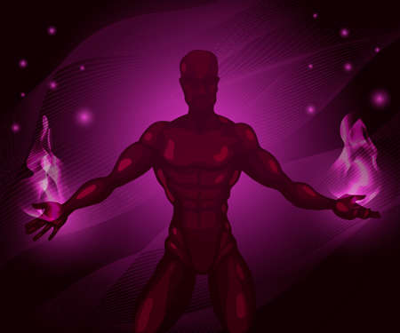 illustration of a master of fire magicのイラスト素材