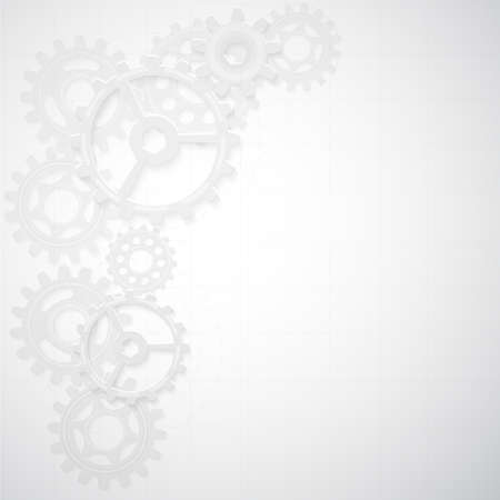 Vector transmission cog wheels and gears on a gray gradient backgroundのイラスト素材