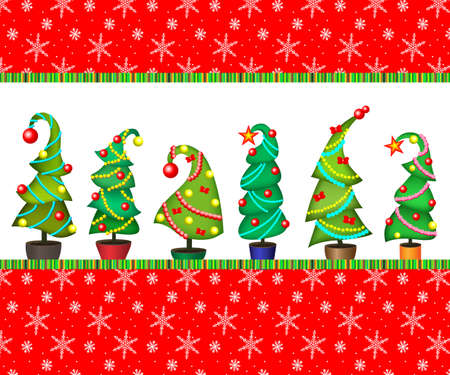 Vector illustration of a Christmas tree. Option cards, covers, labelsのイラスト素材