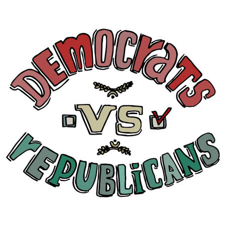 Democrats versus Republicans. Election Day 2016 Campaign Ad Flyer.  Social Promotion Banner. Vector illustration.のイラスト素材