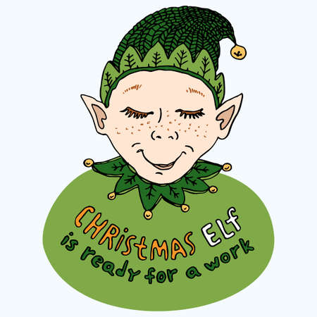 Christmas Elf Cardのイラスト素材