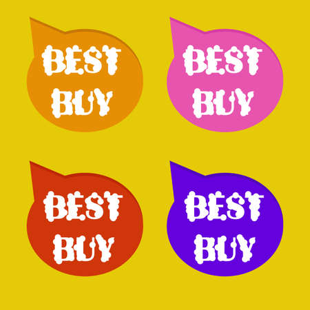 Best buy speech bubble. Label design. Shopping sticker. Best price. Announcement of sale in a fashionable shop. Trade commerce element. Marketing advertisement. Discount. Vector design illustrationのイラスト素材