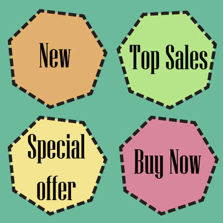 Sale and discount set of vintage labels. Best price and special offer. Banner, label, flier, board. Shopping sticker. Price reduction. Announcement of sale. Trade commerce element. Promo signのイラスト素材