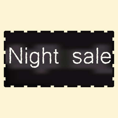 Sale and discount card, banner, flier. Black friday offer. Night sale title. New moon, planet on blue background with stars shining in cloudy sky. Late sell-out. Editable vector illustration templateのイラスト素材