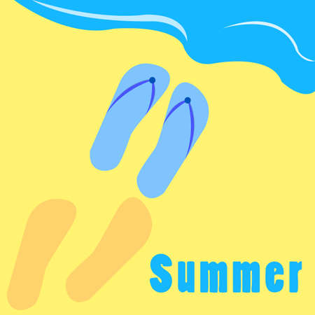 Summertime traveling background with beach summer accessories, vector illustration.のイラスト素材