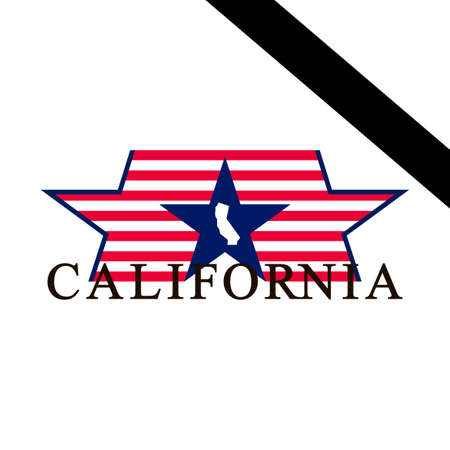 California vintage stamp isolated on white background. USA flag. Postcardのイラスト素材