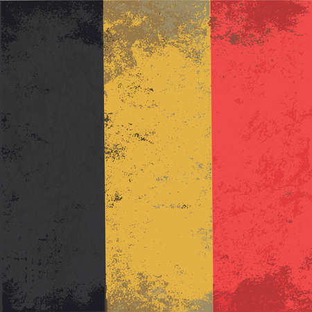 Grunge styled flag of Belgium. Vector designのイラスト素材
