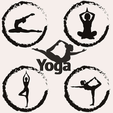 Set of vector logo elements with brush strokes. Yのイラスト素材