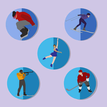 Set of winter sport icons.のイラスト素材