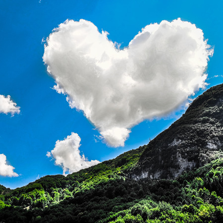 heart shape cloud.valentines dayの写真素材