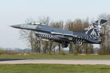 RBAF F-16 with special tail art landing at the Frisian Flagのeditorial素材