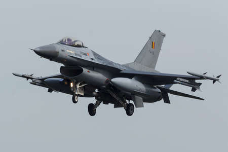 RBAF F-16 coming in for landing at the Frisian Flagのeditorial素材