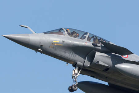Leeuwarden, Netherlands April 18, 2018: A French Dassault Rafale during the Frisian Flag exercise