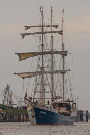 Kampen, The Netherlands - March 30, 2018: Barquentine Antigua at Sail Kampen