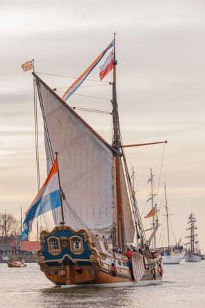 Kampen, The Netherlands - March 30, 2018: State Yacht De Utrecht at Sail Kampenのeditorial素材