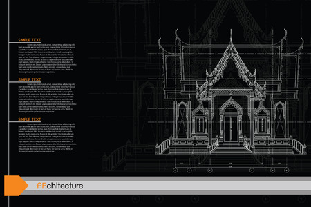 sketch design of temple,vectorのイラスト素材