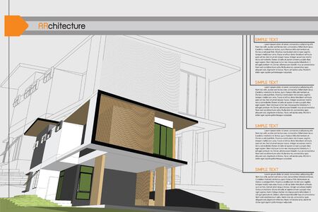 sketch design of house,vectorのイラスト素材