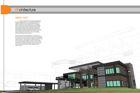 sketch design of house,vectorのイラスト素材