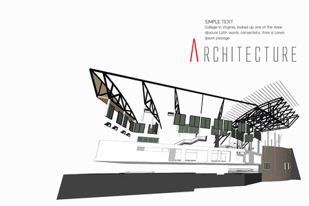 Architecture illustration of a building.のイラスト素材