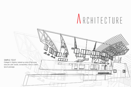 Architecture illustration of a building.のイラスト素材