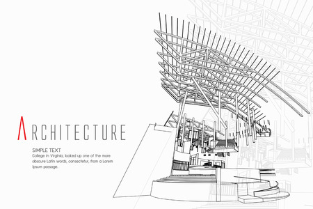 Architecture illustration of a building.のイラスト素材