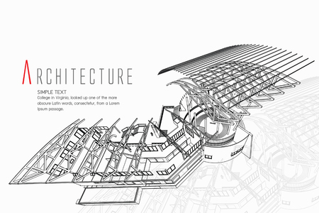 Architecture illustration of a building.のイラスト素材