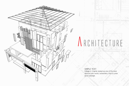 Architecture illustration of a building.のイラスト素材