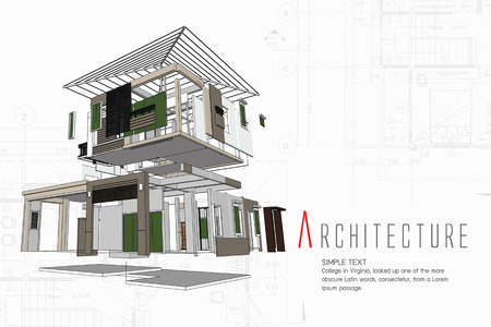 Architecture illustration of a building.のイラスト素材