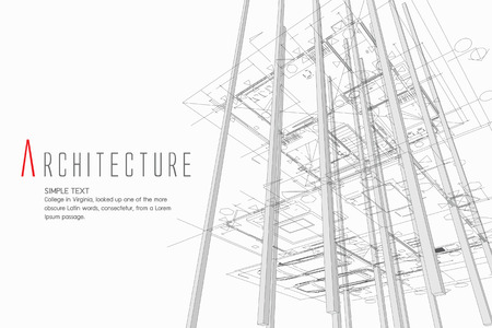 Architecture illustration of a building.のイラスト素材