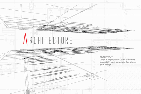 Architecture illustration of a building.のイラスト素材