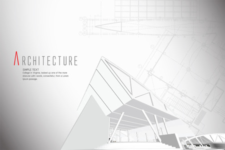 3D isometric view of the cut public building on architect drawing.のイラスト素材