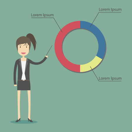Business Woman With Graph.のイラスト素材