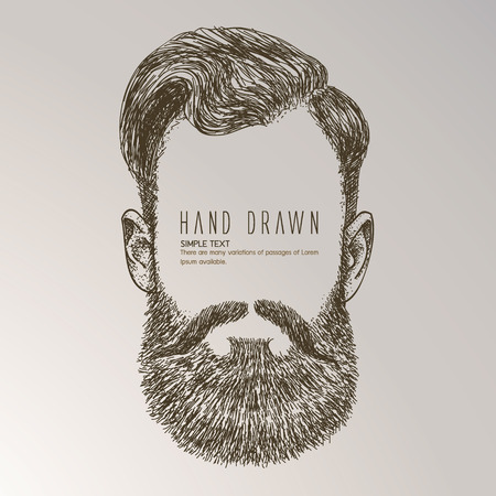 Hipster style of men's hairstyle. Fashion vector illustration.のイラスト素材