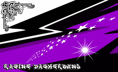 abstract background with stars in purple and black colors, vector illustrationのイラスト素材