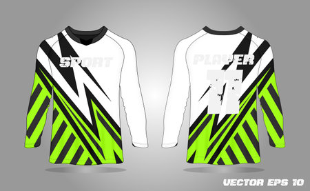 Templates of sportswear designs for sublimation printing. Jersey for motocross, cycling, downhill, mountain biking. Sublimation print. Sportswear concept. Vector illustration.のイラスト素材