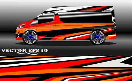 Car Wrap decal design vector sport car decal wrap design vectorのイラスト素材
