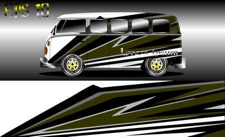 car decal wrap design vector sport car decal wrap design vectorのイラスト素材
